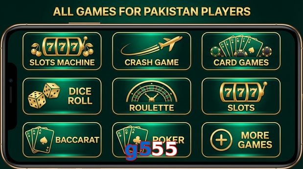 Main screen of G555 games page for PK players